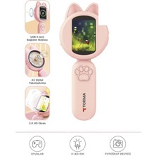 İlkyaz Fashion Mini Dijital Mikroskop LED Işıklı Hd IPS Ekranlı Eğitici Oyuncak TSM02 Pembe