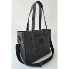 Dark Cotton Mumlu Kanvas Tote Omuz Çantası (Ek Uzun Askı)
