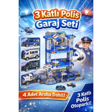 Aksoy Toys Üç Katlı Polis Garaj Seti 4 Araçlı Garaj Oyunseti