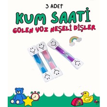 AY MAGNET Kum Saati Gülen Yüz Neşeli Dişler Boyunda 1 Dakikalık Kum Saati - 3 Adet 9 cm