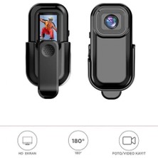 Marsilyan Giyilebilir Aksiyon Kamerası 1080P Hd Kayıt 140 Derece Geniş Açı Klips Tasarımlı Geniş Açılı CMR27 Siyah