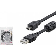 Marsilyan USB Mini V3/5pin To USB Kablo 1.5 M - Si̇yah HDX7538