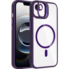 Tılsım Tekno iPhone 17E Kılıf Standlı ve Kamera Lens Hediyeli M-Safe Şarj Özellikli Zore Etro Kapak - Derin Mor