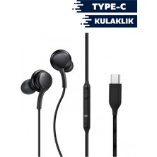 Type-C Kablolu Kulak Içi Kulaklık Tüm Cihazlara Uyumlu Siyah