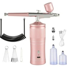 Şarj Edilebilir Airbrush Kompresör Seti Tırnak Sanatı Kozmetik Pasta Süsleme Nemlendirici Sprey