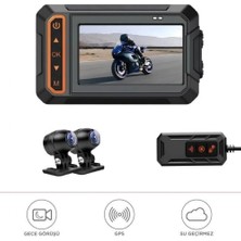 Marsilyan Aksiyon Kamerası Ultra Hd Wifi Panaromik Gözetleme Motorsiklet Kamerası M5F Siyah