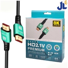 Genel HDMI 2.1 Kablo 8k Ultra Hdtv 3 Metre, 8k 60Hz, 4K 120Hz, 7680P Hdr 2.1V 48GBS Görüntü Kablosu