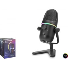 Marsilyan Profesyonel Çift Modlu Gaming Rgb Mikrofon 192 Khz / 24 Bit Type-C - Siyah Me5