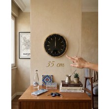 Af Epoxyart Duvar Saati - 35CM - Modern Dekoratif Duvar Saati - Epoksi Duvar Saati - El Yapımı Duvar Saati -Sarı ve Siyah Tasarım