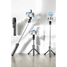Beruflic Tripod Kablosuz Bluetooth Bağlantılı Selfie Çubuğu 360 Derece Dönebilen