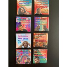 PicStory Gibi Dizisi 8'li Metal Magnet Seti - 5x5 cm Kare Magnet