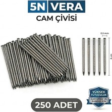Universal 5X22 mm Cam Çivisi 250 Adet – Başsız Çelik Cam Çıtası ve Shingle Sabitleme Çivisi