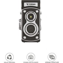 Marsilyan Mini Retro Dijital Fotoğraf Makinesi Video Kamera 1080P CMR44 Siyah