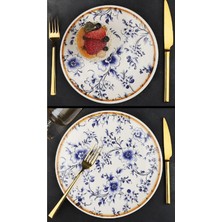 Pinkev Blossom 6 Kişilik 12 Parça Seramik Pasta ve Servis Tabağı Takımı