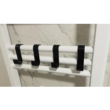 Andela Havlupan Askı Bornoz, Havlu, Kıyafet Askısı-Havlupan Duşa Kabin Askı Aparatı 4 Adet Siyah Renk