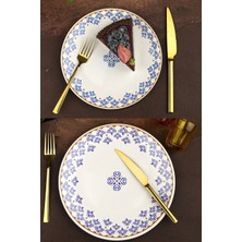 Pinkev Ottoman 6 Kişilik 12 Parça Pasta ve Servis Tabağı Takımı