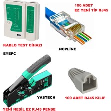ncpline ez yeni nesil 100 rj45 100 kılıf ez  rj45 pense ve test cihazı set cat6 hobi