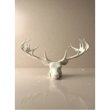 Beruflic Odern Geyik Başı Biblo 25 cm Zarif Masa Üstü Dekor