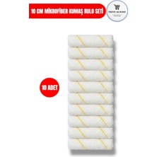 Trend Ak Home 10 cm Mikrofiber Kumaş Rulo Seti Lüks | 10 Adet Yedek Rulo | Yüksek Boya Tutma & Profesyonel Kaplama