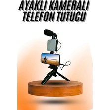 Telefon Tutucu Mini Mikrofonlu Tripod Vlog Çekim Video Midastech