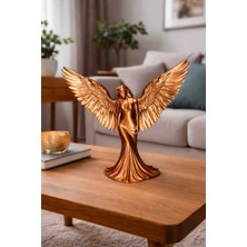 3D VAN TASARIM Bakır Renkte Büyük Kanatlı Melek Figürü