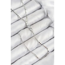 Inure Jewelry Pirinç Zirkon Taşlı Ezme Zincirli Model Gümüş Renk Y Kolye