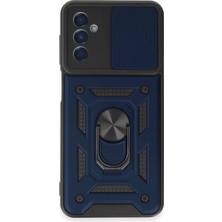 Mey İthalat Mey Ithalat®  Samsung Galaxy M14 5g Kılıf Pars Lens Yüzüklü Silikon - Lacivert