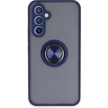 Mey İthalat Mey Ithalat®  Samsung Galaxy A54 5g Kılıf Montreal Yüzüklü Silikon Kapak - Lacivert