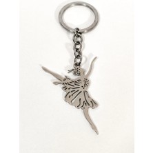 Moncuk Design Lazer Kesim Balerin Anahtarlık Gümüş Renk – Zarif Sanatsal Şık Çanta & Anahtar Aksesuarı