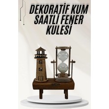 Beruflic Hediyelik Eşya Retro Ahşap Deniz Feneri Kum Saati Biblo
