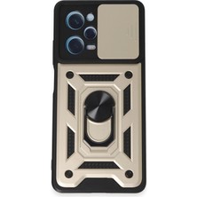 Mey İthalat Mey Ithalat®  Xiaomi Redmi Note 12 Pro 5g Kılıf Pars Lens Yüzüklü Silikon - Gold