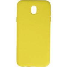 Mey İthalat Mey Ithalat®  Samsung Galaxy J7 Pro / J730 Kılıf Nano Içi Kadife Silikon - Sarı