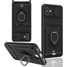 Mey İthalat Mey Ithalat®  Samsung Galaxy A06 Kılıf Zuma Kartvizitli Yüzüklü Silikon - Siyah