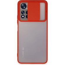 Mey İthalat Mey Ithalat®  Xiaomi Redmi Note 11T Kılıf Palm Buzlu Kamera Sürgülü Silikon - Kırmızı