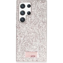 Mey İthalat Mey Ithalat®  Samsung Galaxy S23 Ultra Bright Simli Kapak - Gold