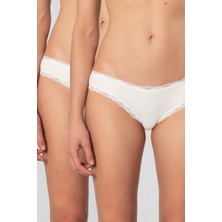 Türen Kadin Likrali Ribana Dantelli Bikini Külot 2'li Paket