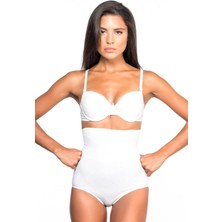 Beyaz Mı Emay 2079 Yüksek Bel Desenli Double Slip Korse