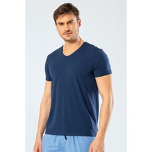 Cacharel Erkek V Yaka Likrali T-Shirt