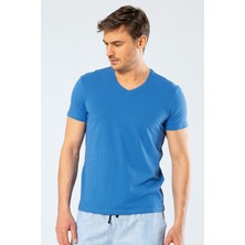 Cacharel Erkek V Yaka Likrali T-Shirt