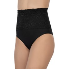 Emay İç Giyim Emay Önü Dantelli Yüksel Bel Slip Korse 2090 Siyah