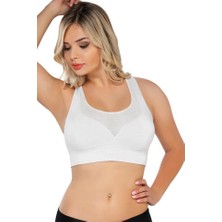 Emay İç Giyim Emay 4027 Seamless Tül Pedli Toparlayıcı Sütyen Korse Beyaz