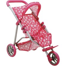 Sunman Puantiye Desenli 3 Tekerlekli Metal Oyuncak Puset Dayanıklı ve Ergonomik Tasarım