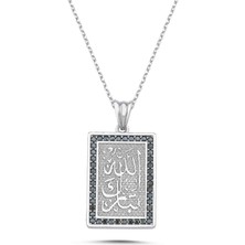 La Mia Felicita 925 Ayar Gümüş  Allah Muhammed  Yazılı Kolye