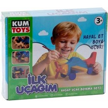 KM5869 Kumtoys Ilk Uçağım Ahşap Boyama Seti