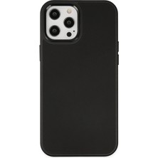 Mey İthalat Mey Ithalat®  iPhone 12 Pro Max Kılıf Asya Deri Silikon - Siyah