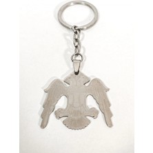 Moncuk Design Çift Başlı Kartal Anahtarlık Gümüş Renk – Güçlü Sembolik Şık Çanta & Anahtar Aksesuarı