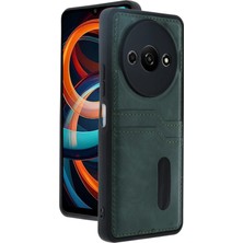 Mey İthalat Mey Ithalat®  Xiaomi Redmi A3 4g Kılıf Sara Kartvizitli Deri Kılıf - Koyu Yeşil