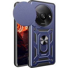 Mey İthalat Mey Ithalat®  Xiaomi Redmi A3 4g Kılıf Pars Lens Yüzüklü Silikon - Lacivert