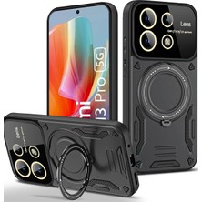 Mey İthalat Mey Ithalat®  Xiaomi Redmi Note 13 Pro 5g Kılıf Joy Lens Standlı Kapak - Siyah