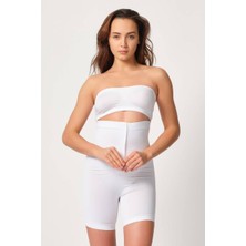 Emay İç Giyim Emay Önden Agraflı Paçalı Boxer Korse 2087 Beyaz